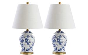 JONATHAN Y JYL3005A-SET2 Set of 2 Table Lamps Penelope 22" Chinoiserie Classic,Cottage,Traditional,for Bedroom, Living Room, Office, College Dorm, Coffee Table, Bookcase, Blue/White
