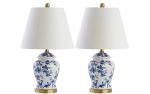 JONATHAN Y JYL3005A-SET2 Set of 2 Table Lamps Penelope 22" Chinoiserie Classic,Cottage,Traditional,for Bedroom, Living Room, Office, College Dorm, Coffee Table, Bookcase, Blue/White