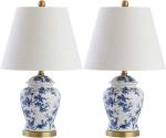 JONATHAN Y JYL3005A-SET2 Set of 2 Table Lamps Penelope 22" Chinoiserie Classic,Cottage,Traditional,for Bedroom, Living Room, Office, College Dorm, Coffee Table, Bookcase, Blue/White