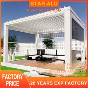 Motorized Waterproof Outdoor Pergola Garden Pergola Aluminium OutdoorDimmable Lighting Modern Bioclimatic Sunshade Pergola
