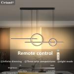 Smart LED Pendant Light Restaurant Hanging Lamp Remote Control Adjustable Color Temperature Brightness Living Room Home Lights