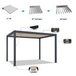 Motorized Waterproof Outdoor Pergola Garden Pergola Aluminium OutdoorDimmable Lighting Modern Bioclimatic Sunshade Pergola