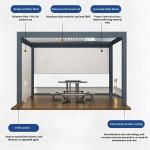 Motorized Waterproof Outdoor Pergola Garden Pergola Aluminium OutdoorDimmable Lighting Modern Bioclimatic Sunshade Pergola