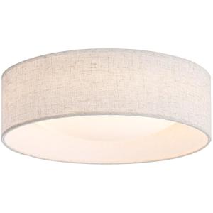 CALOKES 13" Fabric Flush Mount Ceiling Light, 24W 3000K LED Closed to Ceiling Light Fixture with Classic Linen Drum Design for Bedrooms, Kitchen, Dining Room, Hallway