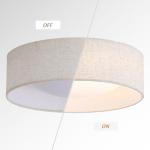 CALOKES 13" Fabric Flush Mount Ceiling Light, 24W 3000K LED Closed to Ceiling Light Fixture with Classic Linen Drum Design for Bedrooms, Kitchen, Dining Room, Hallway