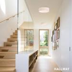 CALOKES 13" Fabric Flush Mount Ceiling Light, 24W 3000K LED Closed to Ceiling Light Fixture with Classic Linen Drum Design for Bedrooms, Kitchen, Dining Room, Hallway