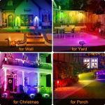 Solar Spot Lights Outdoor Color Changing,[7 Modes/4 Pack] Christmas IP65 Waterproof Landscape Spotlights, Dusk to Dawn Solar Powered Security Light for Patio Gate Walkway Pool Garden Yard Driveway