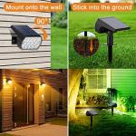 Solar Spot Lights Outdoor Color Changing,[7 Modes/4 Pack] Christmas IP65 Waterproof Landscape Spotlights, Dusk to Dawn Solar Powered Security Light for Patio Gate Walkway Pool Garden Yard Driveway