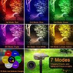 Solar Spot Lights Outdoor Color Changing,[7 Modes/4 Pack] Christmas IP65 Waterproof Landscape Spotlights, Dusk to Dawn Solar Powered Security Light for Patio Gate Walkway Pool Garden Yard Driveway