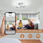 CANEOE Round Modern Led Ceiling Light Fixtures, 6000K Cool White Hallway Light Fixtures Ceiling, Bathroom Close to Ceiling Lights for Corridor Stair Aisle Lamps (Chrome, 1 Pack)