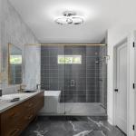 CANEOE Round Modern Led Ceiling Light Fixtures, 6000K Cool White Hallway Light Fixtures Ceiling, Bathroom Close to Ceiling Lights for Corridor Stair Aisle Lamps (Chrome, 1 Pack)