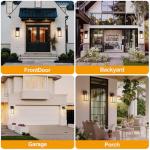 Kalium Porch Lights Outdoor Wall Light Fixture 2pcs, Matte Black, Wall Sconce 12.4 in, Toughened Frame, Clear Glass Shade, Waterproof Lanterns, Suitable for Patio, Exterior, Front, Door, Entryway