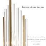 SHAWNKEY 2-Light Modern Brushed Titanium Gold Wall Sconce with Clear Glass Crystal Luxury Wall Light Fixtures for Bedroom Living Room Bathroom Vanity Mirror Light Fixtures Set of 2