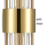 SHAWNKEY 2-Light Modern Brushed Titanium Gold Wall Sconce with Clear Glass Crystal Luxury Wall Light Fixtures for Bedroom Living Room Bathroom Vanity Mirror Light Fixtures Set of 2