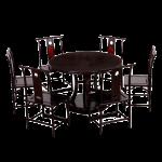 Ziguang sandalwood round dining table combination bright lamp hanging chair new Chinese mahogany dining table