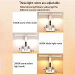 Folding LED Touch Dimming Table Lamp Reading Eye Protection Double Head Desk Lamp With Time Date Bedside USB Charge Night Light