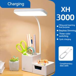 3000XHH Rechargeable Folding Table Lamp LED Touch Dimmable Study USB Reading Light Eye Protection Pen Holder Bedroom Night Light