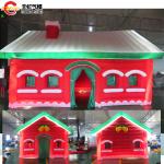 Fast Air Shipping 6x4m LED Lighting Inflatable Christmas House with Door Windows Inflatable Santa Grotto Lawn Tent