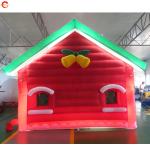 Fast Air Shipping 6x4m LED Lighting Inflatable Christmas House with Door Windows Inflatable Santa Grotto Lawn Tent