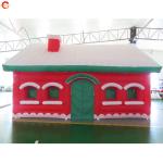 Fast Air Shipping 6x4m LED Lighting Inflatable Christmas House with Door Windows Inflatable Santa Grotto Lawn Tent
