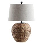 JONATHAN Y JYL6501A Alaro 24.5" Banana Leaf Basket LED Table Lamp Coastal Cottage Industrial Bedside Desk Nightstand for Bedroom Living Room Office College Bookcase LED Bulb Included, Natural