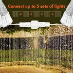 Twinkle Star 300 LED Window Fairy Curtain String Lights, 8 Modes Fairy Lights for Bedroom Wedding Party Home Garden Outdoor Indoor Wall Decorations, Warm White, 2 Pack