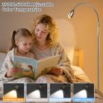 Reading Floor Lamp, 72" Tall LED Lamp with Flexible Gooseneck, Dimmable Zoomable Spotlight, Adjustable Color Beam Standing Lamp, Touch & Remote Control, Task Craft Bedroom Living Room (Bronze)