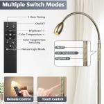 Reading Floor Lamp, 72" Tall LED Lamp with Flexible Gooseneck, Dimmable Zoomable Spotlight, Adjustable Color Beam Standing Lamp, Touch & Remote Control, Task Craft Bedroom Living Room (Bronze)