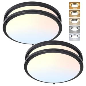 AKAARI 12 Inch Flush Mount Ceiling Light - 2 Pack 36W 3000K/3500K/4000K/5000K/6000K Super Bright Dimmable Led Ceiling Light Fixture for Kitchen Hallway Bedroom Bathroom