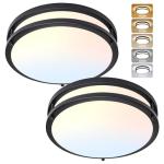 AKAARI 12 Inch Flush Mount Ceiling Light - 2 Pack 36W 3000K/3500K/4000K/5000K/6000K Super Bright Dimmable Led Ceiling Light Fixture for Kitchen Hallway Bedroom Bathroom