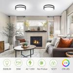 AKAARI 12 Inch Flush Mount Ceiling Light - 2 Pack 36W 3000K/3500K/4000K/5000K/6000K Super Bright Dimmable Led Ceiling Light Fixture for Kitchen Hallway Bedroom Bathroom
