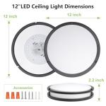 AKAARI 12 Inch Flush Mount Ceiling Light - 2 Pack 36W 3000K/3500K/4000K/5000K/6000K Super Bright Dimmable Led Ceiling Light Fixture for Kitchen Hallway Bedroom Bathroom