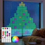 Brightown 400 RGBIC LED Smart Curtain Fairy Lights, 6.6x6.6ft Dynamic Color Changing Christmas String Lights with Remote, IP65 Waterproof Smart Wall Window Lights for Bedroom Living Room Garage
