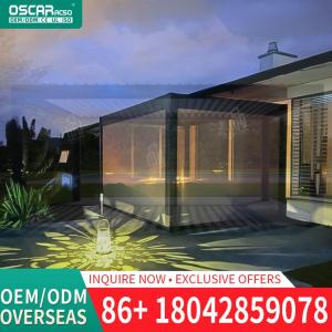 Outdoor Aluminium Waterproof Motorized Gazebo with LED Light 10X13ft Louvered Patio Shelter for Garden Balcony Backyard Pergola