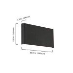 Joosenhouse Black Hallway LED Wall Lamps for Bedroom 10Watt, Modern Up and Down Stairwell Bedside Sconce Wall Decor Light Fixtures Indoor 12 Inches
