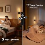 Shenmoyl Battery Operated Wall Sconce Set of 2, 8000mAh Wireless Wall Sconces, 3000K-6000K Dimmable, 350°Rotate, Indoor Wall Lights with Remote for Bedroom Living Room Bathroom, Black Gold, 23.6 Inch