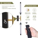 Shenmoyl Battery Operated Wall Sconce Set of 2, 8000mAh Wireless Wall Sconces, 3000K-6000K Dimmable, 350°Rotate, Indoor Wall Lights with Remote for Bedroom Living Room Bathroom, Black Gold, 23.6 Inch