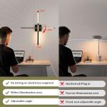 Shenmoyl Battery Operated Wall Sconce Set of 2, 8000mAh Wireless Wall Sconces, 3000K-6000K Dimmable, 350°Rotate, Indoor Wall Lights with Remote for Bedroom Living Room Bathroom, Black Gold, 23.6 Inch