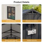 Victone 8' x 10' Outdoor (Kit it Shed with Light) Resin Storage Shed for Garden, Beige