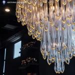 179 Glass Drops Ceiling Light For Dining Room Branch Glass Raindrop Hanging Chandelier For Lobby Kitchen Table Pendant Light