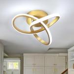 CANEOE Modern Led Ceiling Light Fixture,6000K Gold Led Hallway Light Fixtures Ceiling Lamp for Hallway Bedroom Bathroom Kitchen Balcony Stair Aisle Ceiling Lamp Curved Design (Gold, 6000K)
