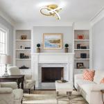 CANEOE Modern Led Ceiling Light Fixture,6000K Gold Led Hallway Light Fixtures Ceiling Lamp for Hallway Bedroom Bathroom Kitchen Balcony Stair Aisle Ceiling Lamp Curved Design (Gold, 6000K)