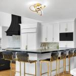 CANEOE Modern Led Ceiling Light Fixture,6000K Gold Led Hallway Light Fixtures Ceiling Lamp for Hallway Bedroom Bathroom Kitchen Balcony Stair Aisle Ceiling Lamp Curved Design (Gold, 6000K)