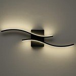TENGIANTS Modern Led Sconce Wall Lighting Indoor 24" Minimalist Industrial Black Wall Sconce Cordless Wall Light for Small Space Bathroom Hallway Staircase Entryway