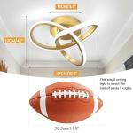 CANEOE Modern Led Ceiling Light Fixture,6000K Gold Led Hallway Light Fixtures Ceiling Lamp for Hallway Bedroom Bathroom Kitchen Balcony Stair Aisle Ceiling Lamp Curved Design (Gold, 6000K)