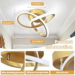 CANEOE Modern Led Ceiling Light Fixture,6000K Gold Led Hallway Light Fixtures Ceiling Lamp for Hallway Bedroom Bathroom Kitchen Balcony Stair Aisle Ceiling Lamp Curved Design (Gold, 6000K)