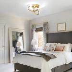 CANEOE Modern Led Ceiling Light Fixture,6000K Gold Led Hallway Light Fixtures Ceiling Lamp for Hallway Bedroom Bathroom Kitchen Balcony Stair Aisle Ceiling Lamp Curved Design (Gold, 6000K)