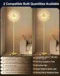LANICHO Crystal Floor Lamp for Living Room, Standing Lamp with On/Off Foot Switch, Mid Century Gold Floor Lighting with 576 PCS K9 Crystals, 69'' Metal Lamp for Bedroom Office Home Decor (Gold/6)