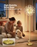 LANICHO Crystal Floor Lamp for Living Room, Standing Lamp with On/Off Foot Switch, Mid Century Gold Floor Lighting with 576 PCS K9 Crystals, 69'' Metal Lamp for Bedroom Office Home Decor (Gold/6)