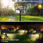 WENATY Solar Spot Lights Outdoor Waterproof IP65, 12 Pack Landscape Spotlights with 46 LEDs, 3 Modes Auto On/Off Solar Powered Flood Lights for Outside Pathway, Yard, Garden, Walkway (Warm White)